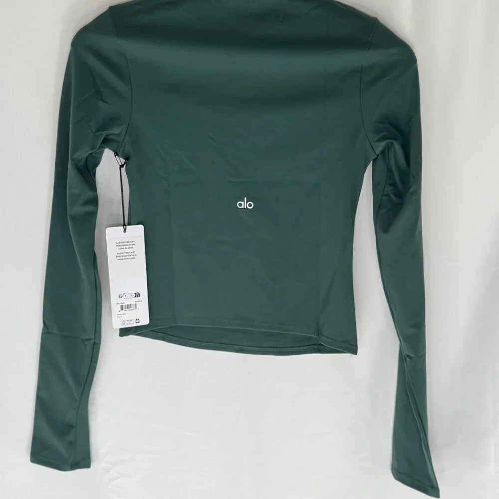 ALO Yoga Softsculpt 1/4 Zip Longsleeve NWT Clover Green - Picture 7 of 10